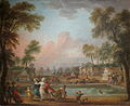 Attacke des Prince de Lambesc am 12. Juli 1789 an der Spitze des Régiment Royal allemand, Gemälde von Jean-Baptiste Lallemand (Musée Carnavalet)