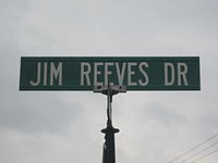 Jim Reeves Drive at the Texas Country Music Hall of Fame in Carthage, Texas