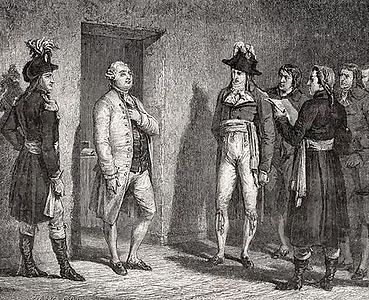 1793ko urtarrilaren 20an Dominique Joseph Garatek Louis XVI.ari heriotza-zigorra jakinarazi zion unea irudikatzen duen irarlana.