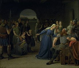 The Danish Queen Thyra Danebod Trying to Soften the Heart of her Husband, Gorm the Old, towards some Christian Captives