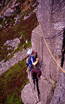 Rock climbing on Craignelder Kate-at-fleshmarket.JPG