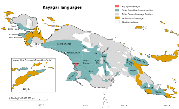 Kayagar languages.svg