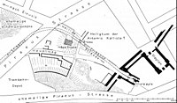 Kerameikos in Athen, Lageplan 1909 (Abbildung aus Alfred Brueckners "Der Friedhof am Eridanos", Berlin 1909)