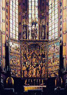 Veit Stoss altarpiece in Kraków largest Gothic altarpiece, national treasure of Poland