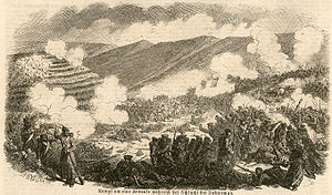 Fight for a redoubt at the Battle of Inkerman, contemporary newspaper illustration from 1855