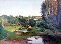 Деревня на берегу реки. Вечер (1905). Сочинский художественный музей