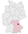 Tyskland, beliggenhed af Amberg-Sulzbach markeret