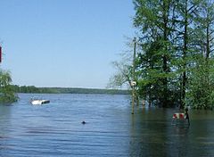 Lake Iamonia at flood stage from Bull Headley Landing on April 3, 2009