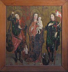 Tableau "Vierge à l'Enfant avec St-Michel et St-Gangolphe" (XVe)