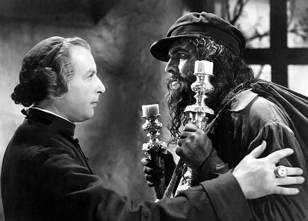 Cedric Hardwicke and Fredric March in Les Misérables