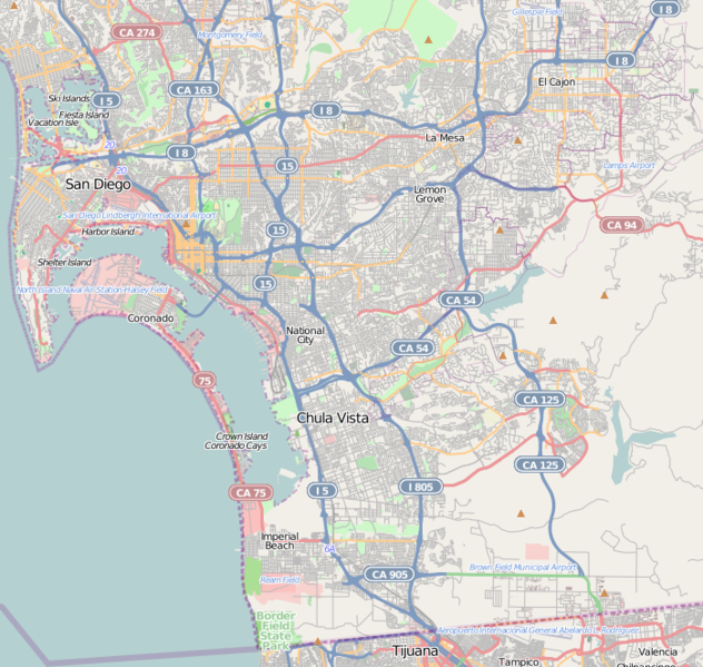 File:Location map Southern San Diego.png