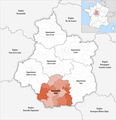 Lage des Départements Indre in der Region Centre-Val de Loire