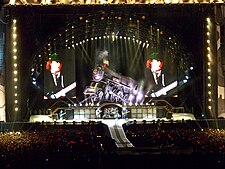 AC/DC performing in Madrid in 2009 during the Black Ice World Tour.