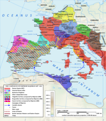 Campaign of emperor Majorian (458-461) MajorianEmpire.png