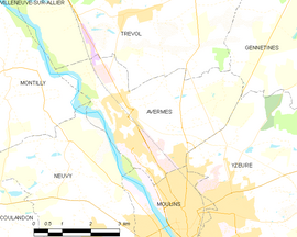 Mapa obce Avermes