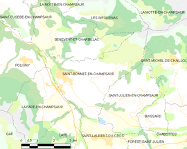 Mapa obce Saint-Bonnet-en-Champsaur