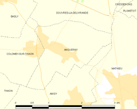 Mapa obce Anguerny
