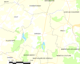 Mapa obce Garigny