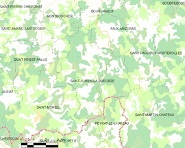 Mapa obce Saint-Junien-la-Bregère