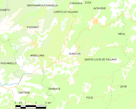 Mapa obce Olmiccia