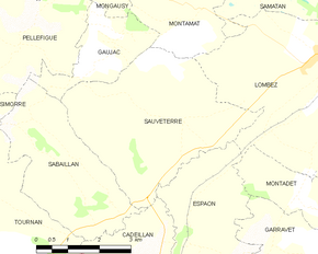 Poziția localității Sauveterre