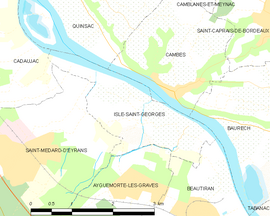 Mapa obce Isle-Saint-Georges