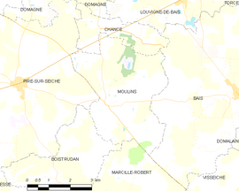 Mapa obce Moulins