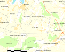 Mapa obce Louches