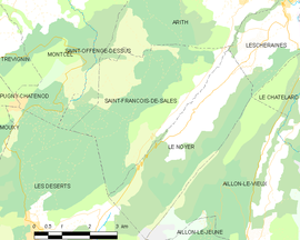 Mapa obce Saint-François-de-Sales