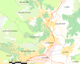 Mapa obce Solliès-Ville