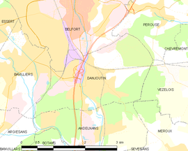 Mapa obce Danjoutin