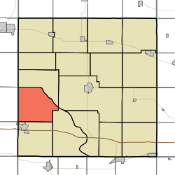 Айова штатындағы Сидар округінің Гауэр Тауншипті бөлектейтін карта
