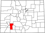 Map of Colorado highlighting Hinsdale County.svg