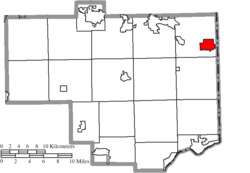 Location of East Palestine in Columbiana County