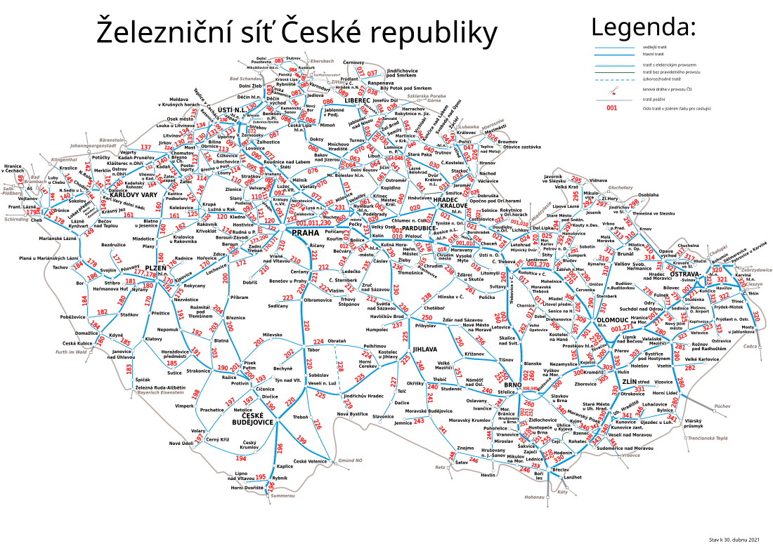 File:Map of Czech railways.svg