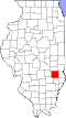 Mapa de Illinois con la ubicación del condado de Jasper