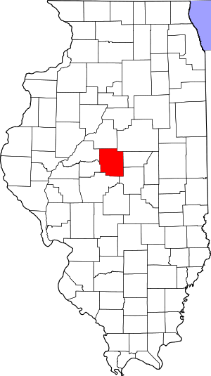 Map of Illinois highlighting Logan County