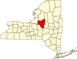 map of New York highlighting Oneida County