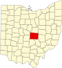 Mapa de Ohio destacando Licking County.svg