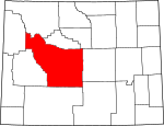 Map of Wyoming highlighting Fremont County.svg