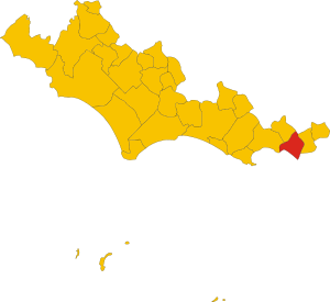 Map of comune of Minturno (province of Latina, region Lazio, Italy).svg