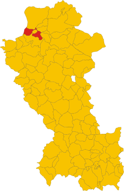 Elhelyezkedése Potenza térképén
