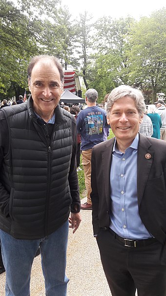 Malinowski with former Summit mayor Jordan Glatt at the Memorial Day remembrance in Summit, New Jersey, in May 2021