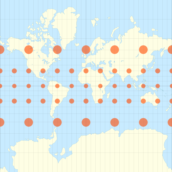 700px Mercator With Tissot's Indicatrices Of Distortion.svg 