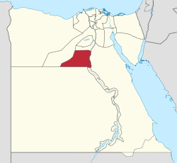 Minya Governorate on the map of Egypt