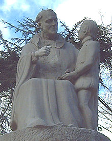 The Spanish friar Pedro Ponce created a pure oral method to teach to deaf people how to read, talk and count. Monumento a Fray Pedro Ponce (Madrid) 02.jpg