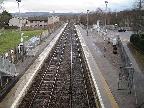 The view south from the station in 2015