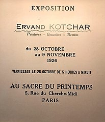 Musée Ervand Kotchar (mai 2018) affiche d'une exposition à Paris.jpg