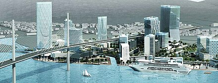 Artist's impression of the Neotown development in Port Louis, Mauritius