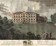 Print of the old Newcastle upon Tyne Infirmary at Forth Banks in 1786 Newcastle upon Tyne Infirmary in 1786 Print.jpg